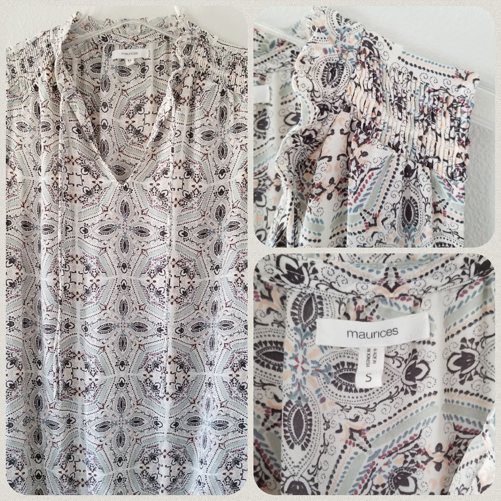 ❤️ Maurices EUC Floral V-Neck Top